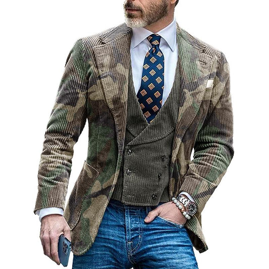 Men's Vintage Camo One-Button Blazer 58374612X