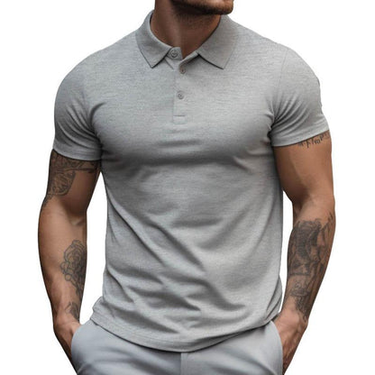 Men's Classic Fit Short Sleeve Polo Shirt in Solid Colors 12345678