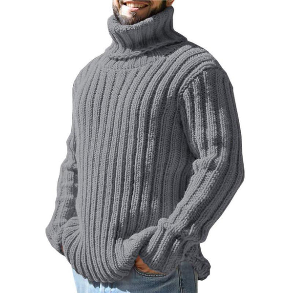 Men's Comfortable Wool Turtle Neck Pullover for Ultimate Warmth 9K3L5J