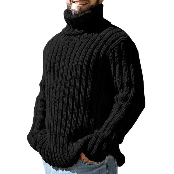 Men's Comfortable Wool Turtle Neck Pullover for Ultimate Warmth 9K3L5J