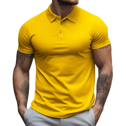 Men's Classic Fit Short Sleeve Polo Shirt in Solid Colors 12345678