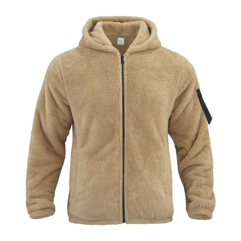 Men's Solid Double Fleece Oversized Hooded Jacket 9H3K8L2Z