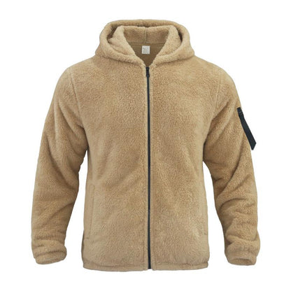 Men's Solid Double Fleece Oversized Hooded Jacket 9H3K8L2Z