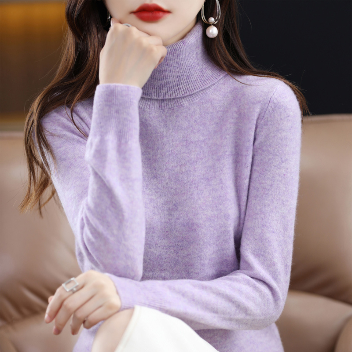 Women’s Merino Wool Turtleneck Jumper for Winter