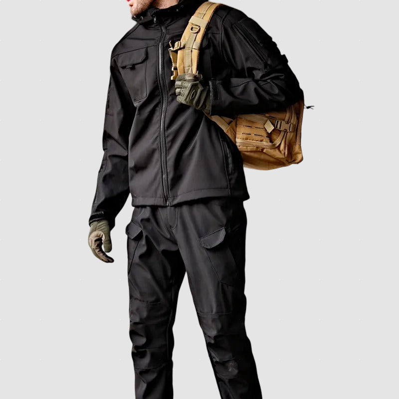 Men’s Softshell Jacket and Trousers Set with Fleece Lining for Winter