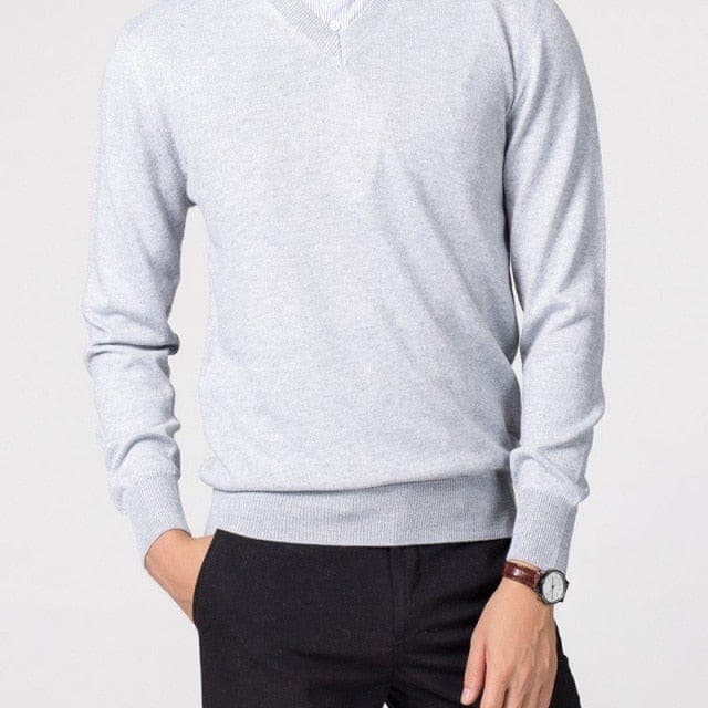 Men’s Merino Wool V Neck Jumper for Winter