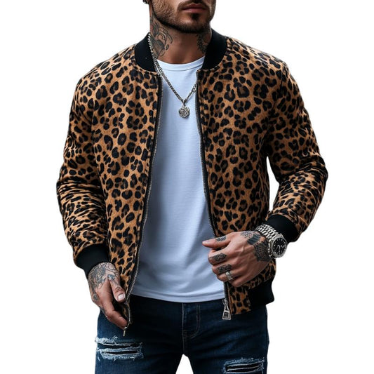 Men's Must-Have Leopard Print Bomber Jacket 9H3J1K2B5