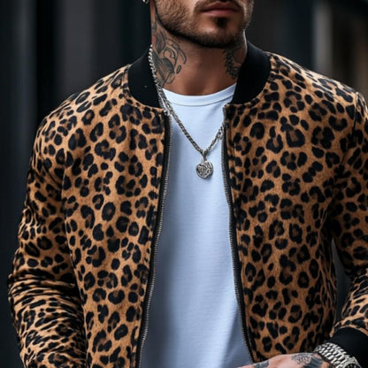 Men's Must-Have Leopard Print Bomber Jacket 9H3J1K2B5