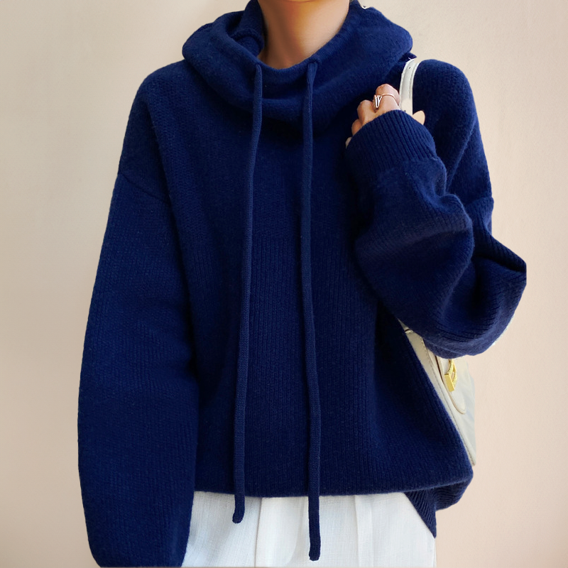 Women’s Knit Hoodie in Wool Blend for Winter