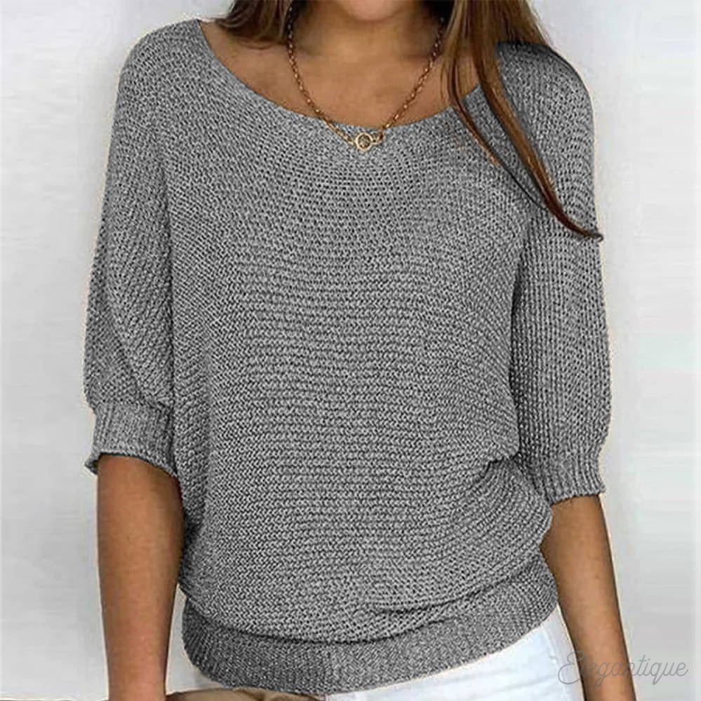 Women’s Cotton Knit Jumper with Relaxed Fit for Winter
