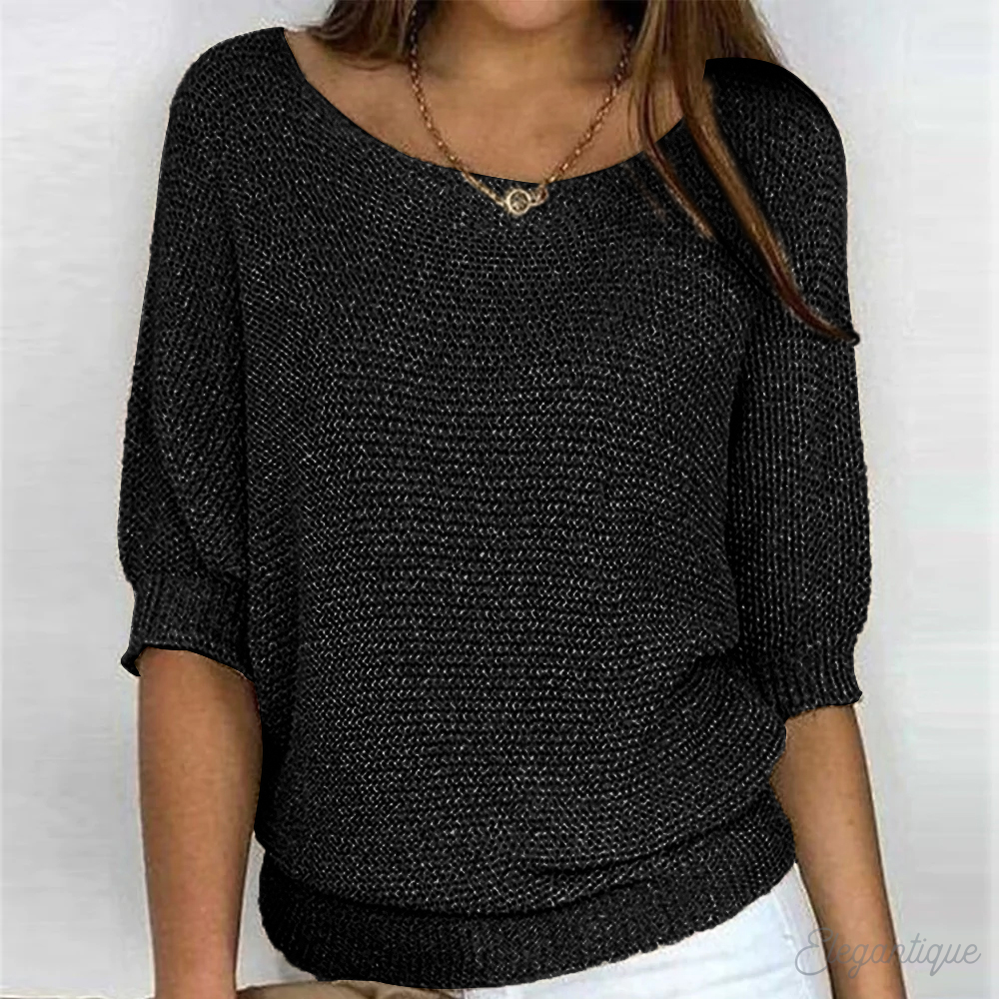 Women’s Cotton Knit Jumper with Relaxed Fit for Winter