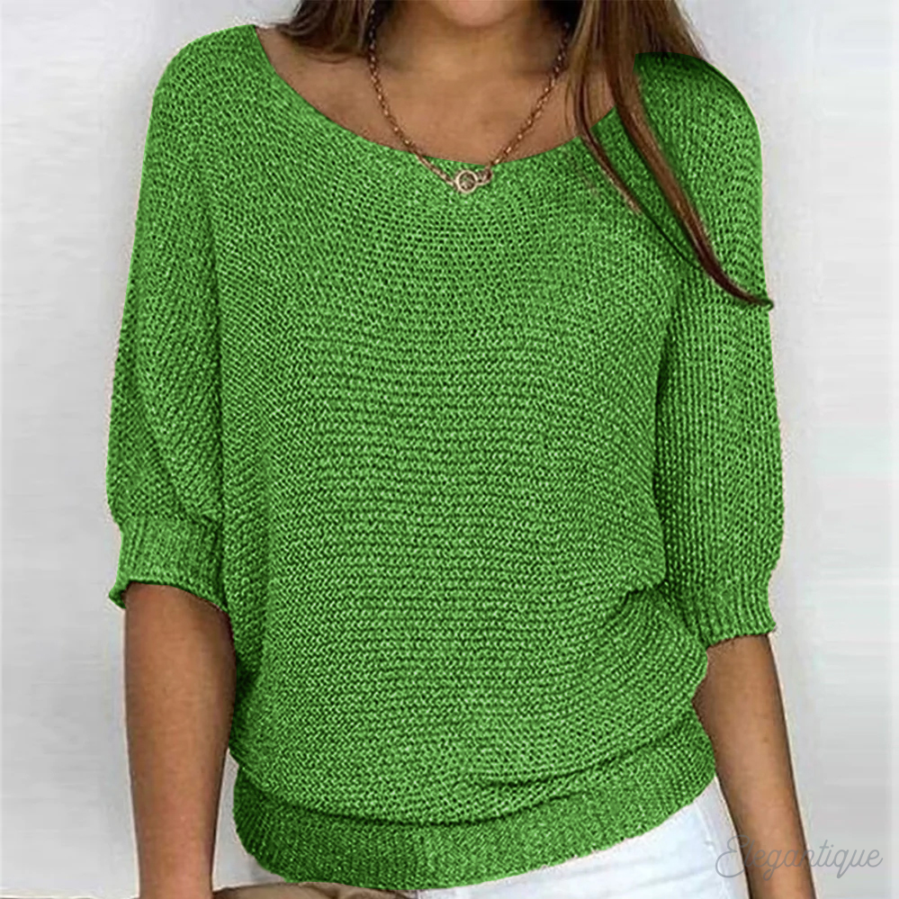 Women’s Cotton Knit Jumper with Relaxed Fit for Winter