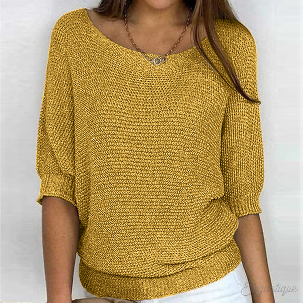 Women’s Cotton Knit Jumper with Relaxed Fit for Winter
