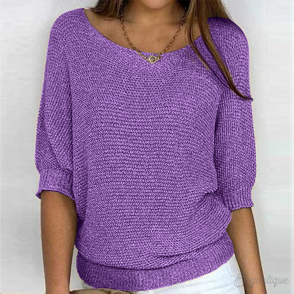Women’s Cotton Knit Jumper with Relaxed Fit for Winter