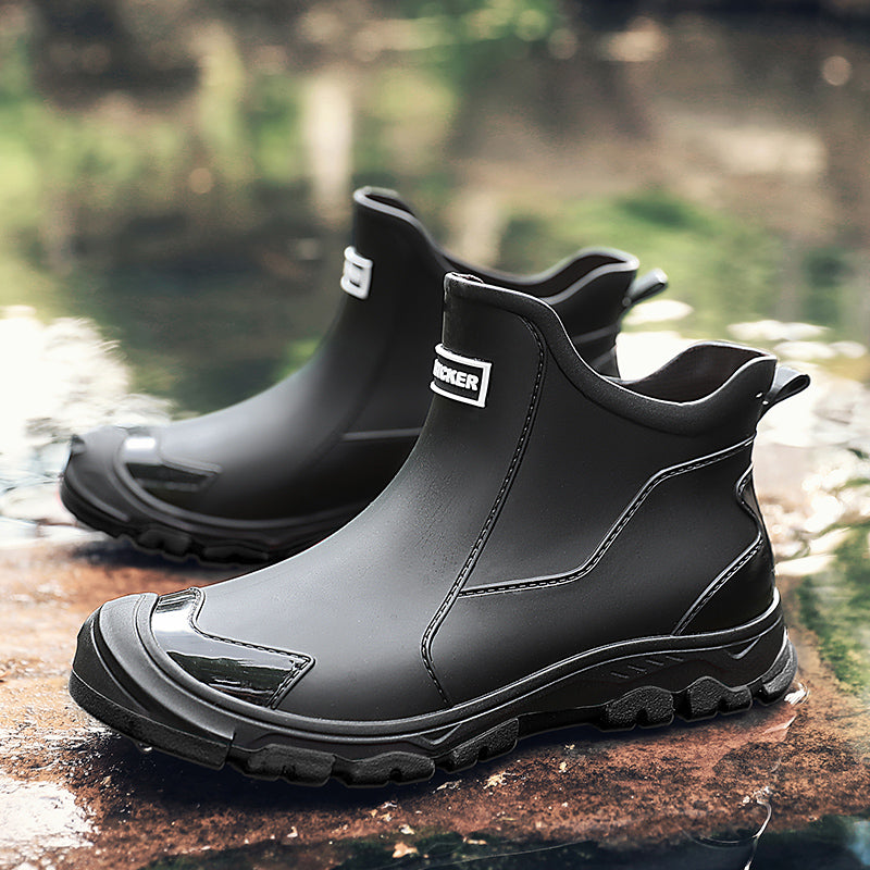 Men’s Waterproof Rubber Ankle Boots for Winter Slip On